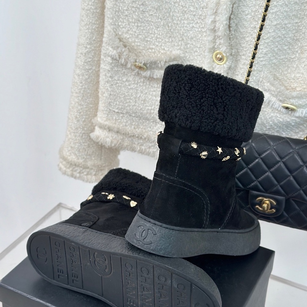 CHANEL Black Winter & Rain Boots - Picture 9 of 9